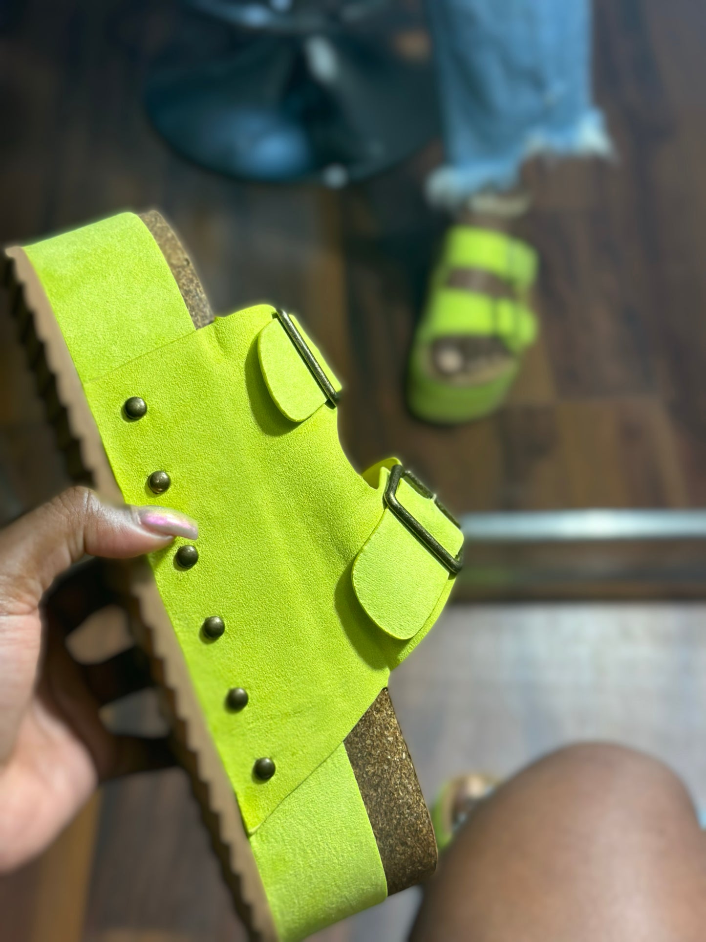 Brandi Platform Sandals (Lime Green)